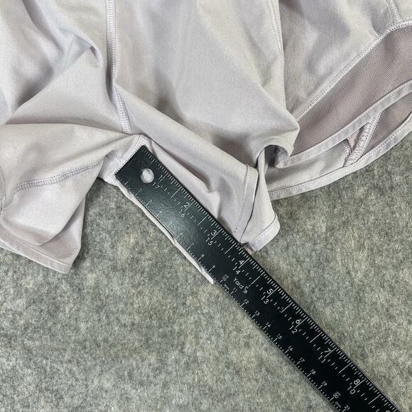 Lululemon Hotty Hot Short Womens 6 Tall Silver Lilac Lavender Running Flaws - Picture 5 of 11